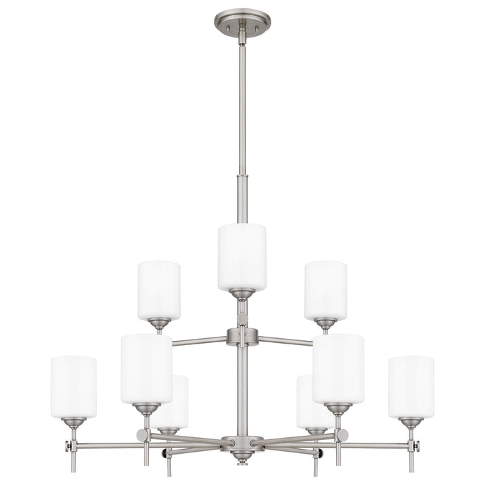 Quoizel ARI5034AP Nine Light Chandelier, Antique Polished Nickel