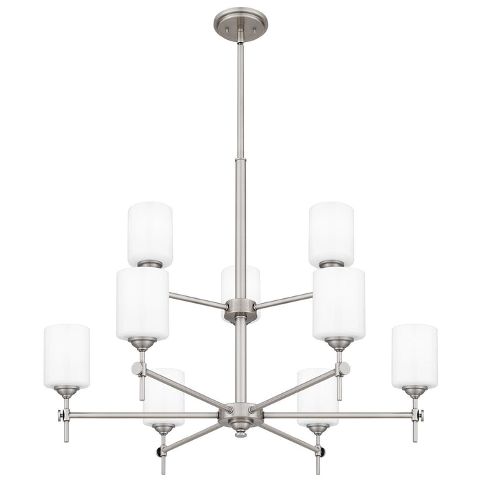 Quoizel ARI5034AP Nine Light Chandelier, Antique Polished Nickel