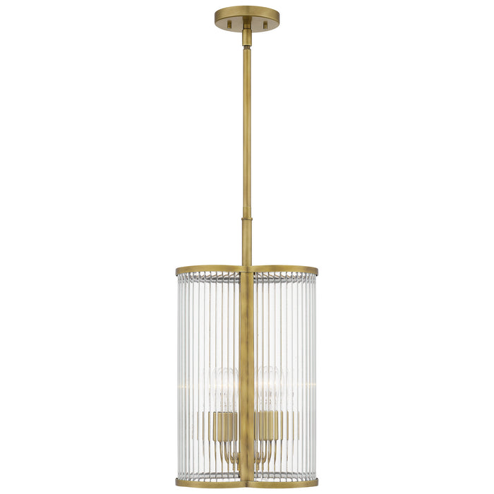 Quoizel ASR1512WS Four Light Pendant, Weathered Brass