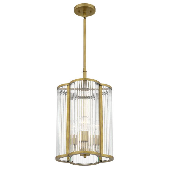Quoizel ASR1512WS Four Light Pendant, Weathered Brass