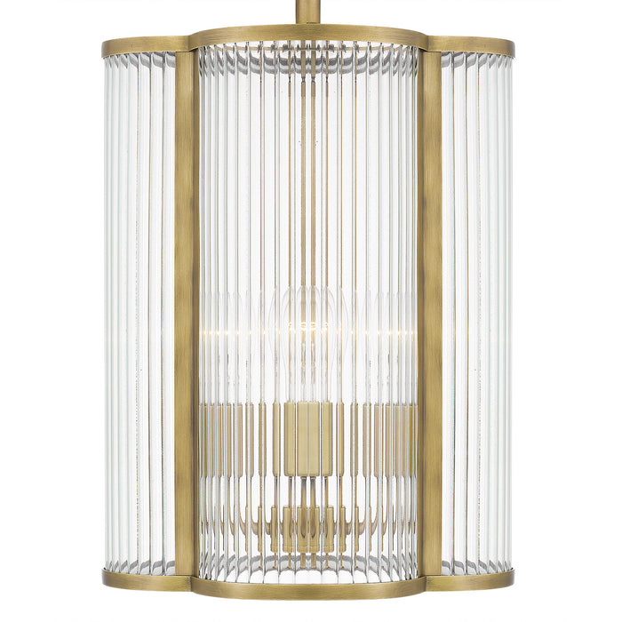 Quoizel ASR1512WS Four Light Pendant, Weathered Brass
