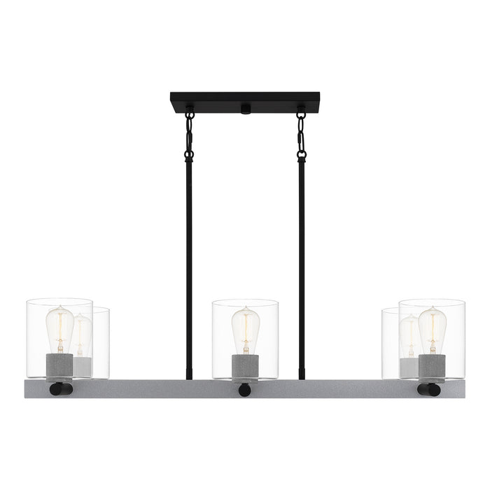 Quoizel CDW138MBK Six Light Linear Chandelier, Matte Black