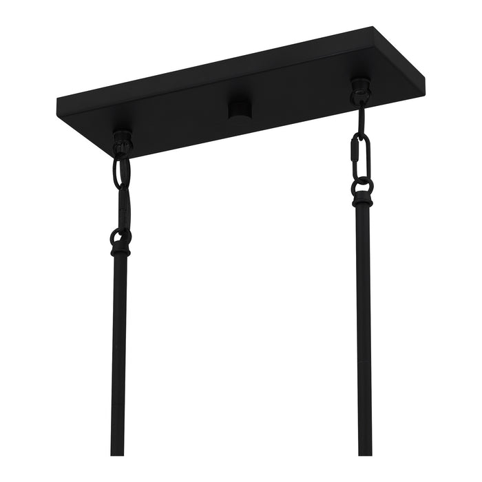Quoizel CDW138MBK Six Light Linear Chandelier, Matte Black