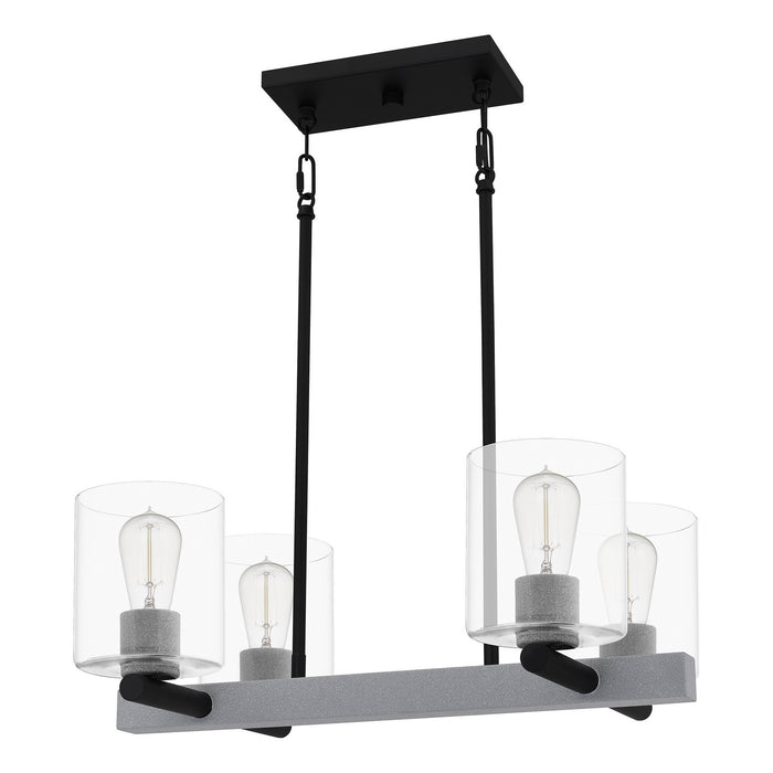 Quoizel CDW5022MBK Four Light Linear Chandelier, Matte Black