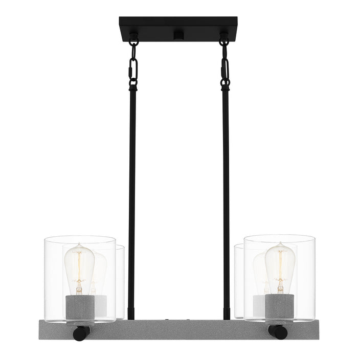 Quoizel CDW5022MBK Four Light Linear Chandelier, Matte Black