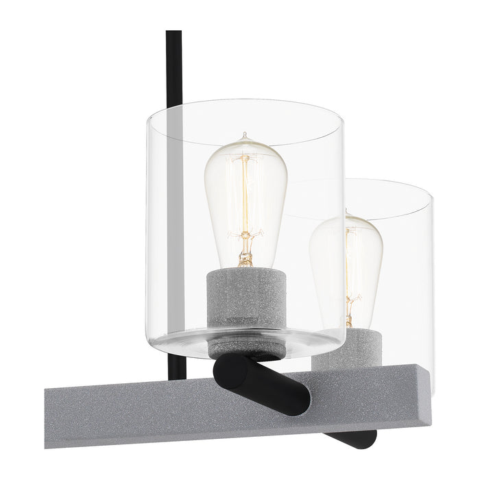 Quoizel CDW5022MBK Four Light Linear Chandelier, Matte Black