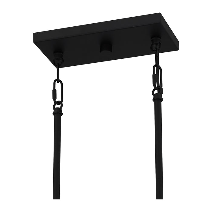 Quoizel CDW5022MBK Four Light Linear Chandelier, Matte Black