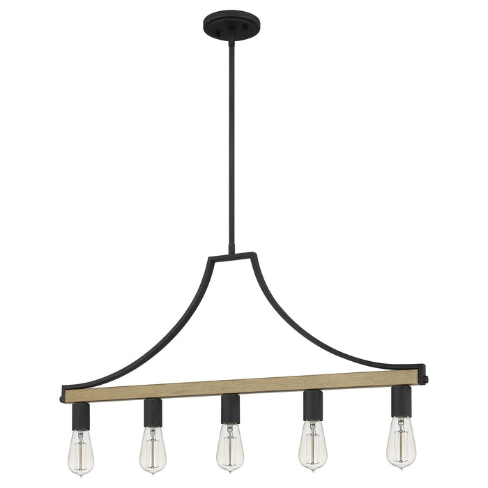 Quoizel CMS534GK Five Light Linear Chandelier, Grey Ash