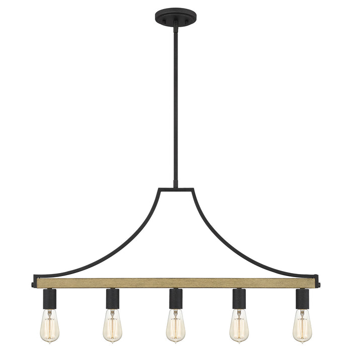 Quoizel CMS534GK Five Light Linear Chandelier, Grey Ash