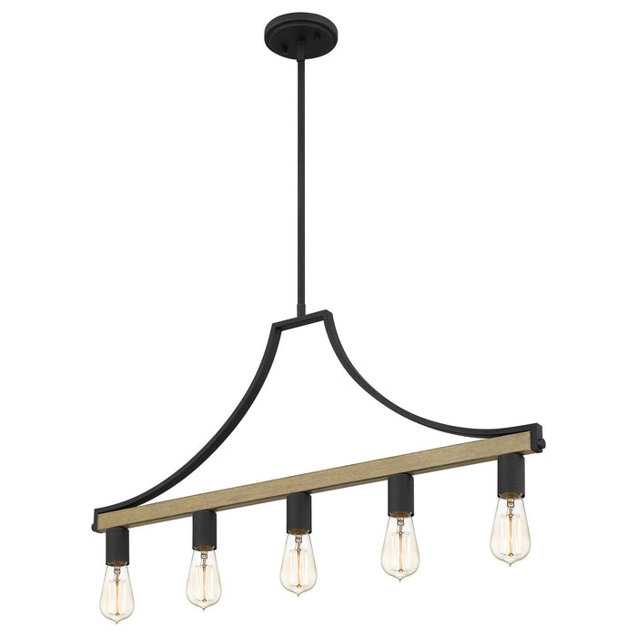 Quoizel CMS534GK Five Light Linear Chandelier, Grey Ash