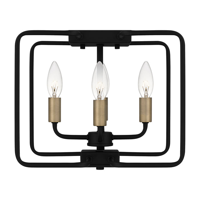 Quoizel COX1712MBK Four Light Semi-Flush Mount, Matte Black