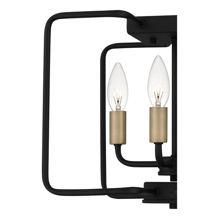 Quoizel COX1712MBK Four Light Semi-Flush Mount, Matte Black