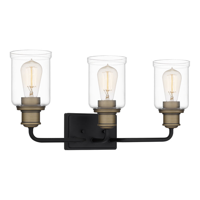 Quoizel COX8622MBK Three Light Bath, Matte Black