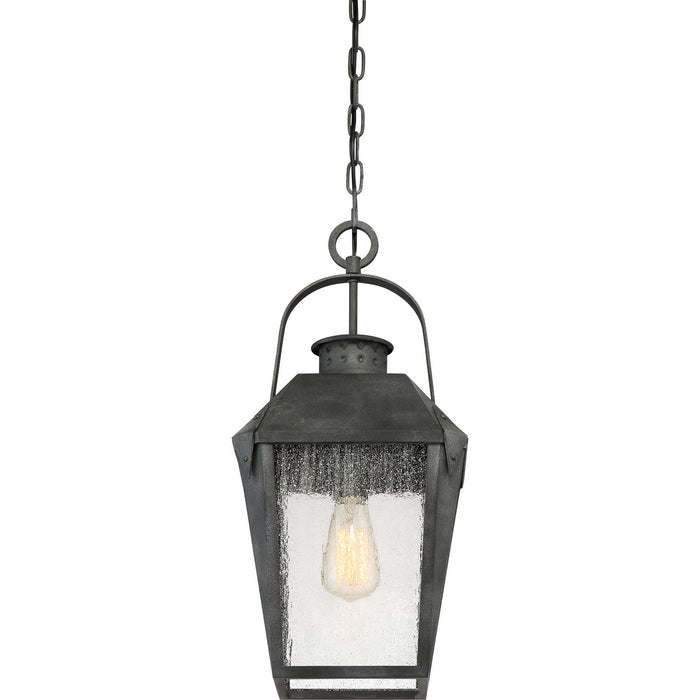 Quoizel CRG1510MB One Light Mini Pendant, Mottled Black