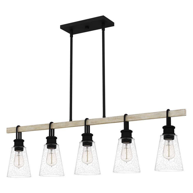 Quoizel KGB142EK Five Light Linear Chandelier, Earth Black