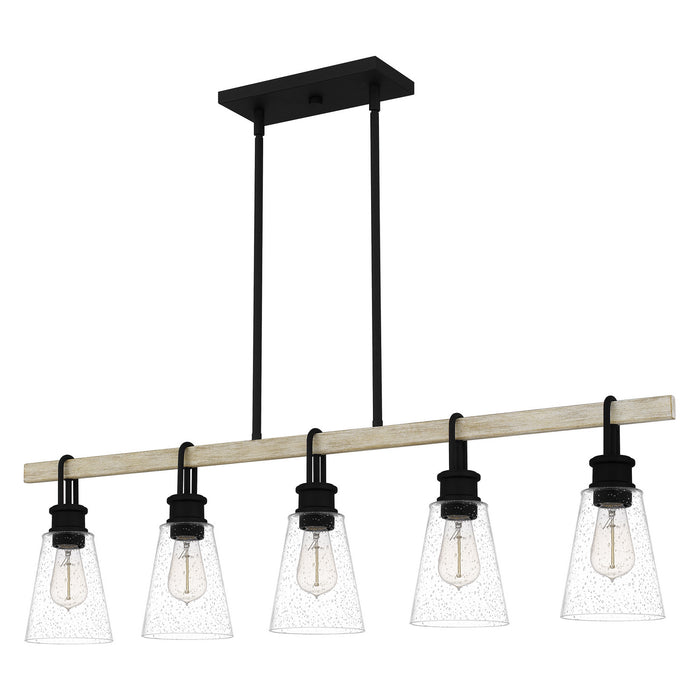 Quoizel KGB142EK Five Light Linear Chandelier, Earth Black