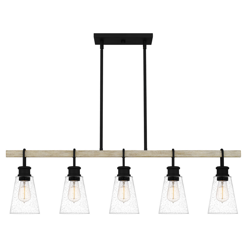 Quoizel KGB142EK Five Light Linear Chandelier, Earth Black