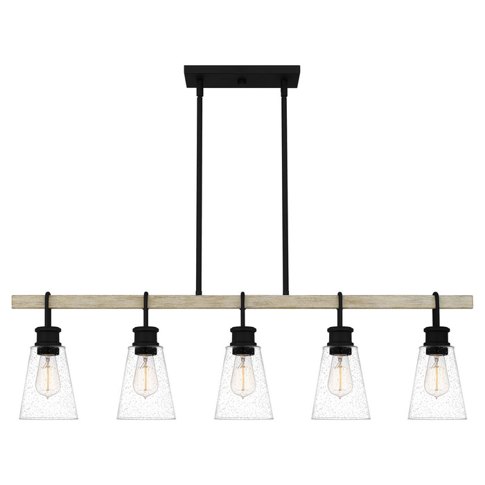Quoizel KGB142EK Five Light Linear Chandelier, Earth Black
