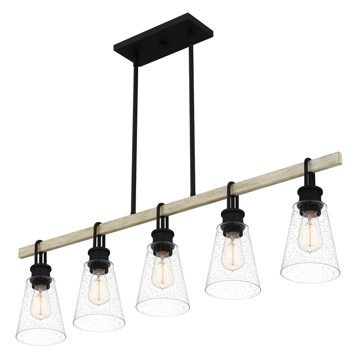 Quoizel KGB142EK Five Light Linear Chandelier, Earth Black