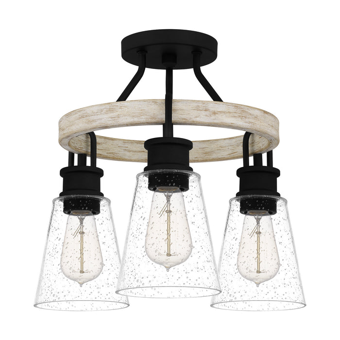 Quoizel KGB1718EK Three Light Semi Flush Mount, Earth Black