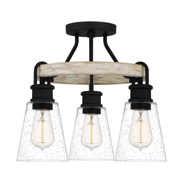 Quoizel KGB1718EK Three Light Semi Flush Mount, Earth Black
