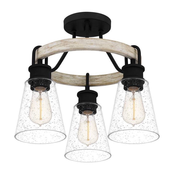Quoizel KGB1718EK Three Light Semi Flush Mount, Earth Black
