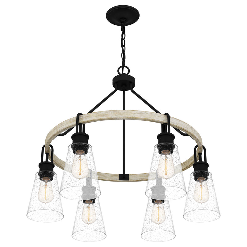 Quoizel KGB5029EK Six Light Chandelier, Earth Black