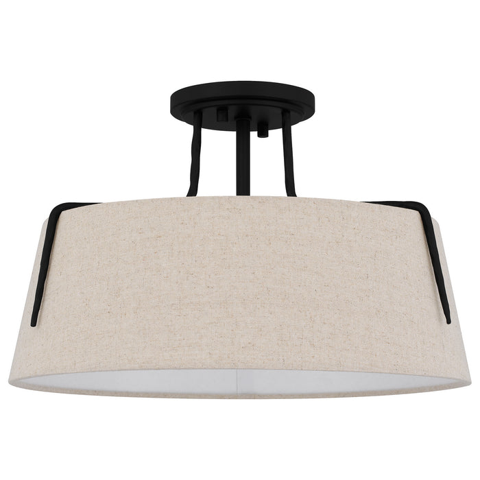 Quoizel LOA1716MBK Three Light Semi Flush Mount, Matte Black