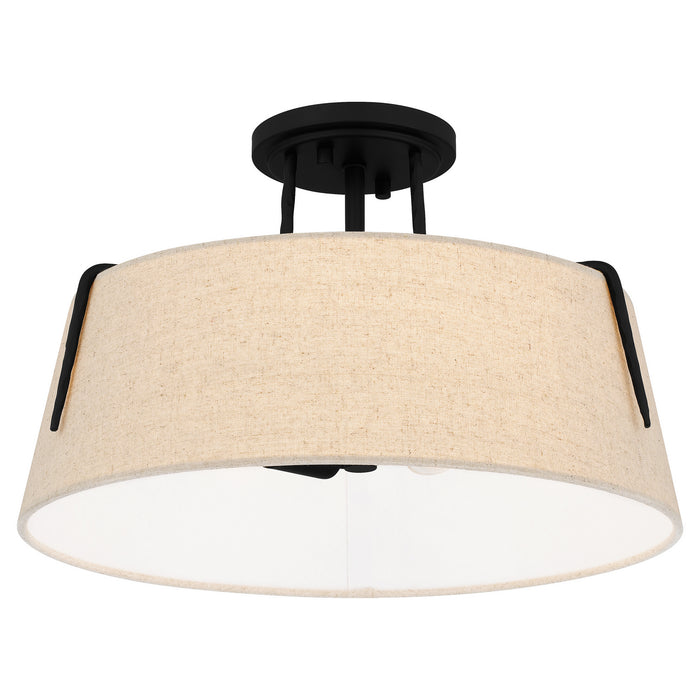Quoizel LOA1716MBK Three Light Semi Flush Mount, Matte Black