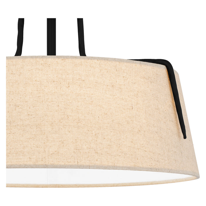 Quoizel LOA1716MBK Three Light Semi Flush Mount, Matte Black