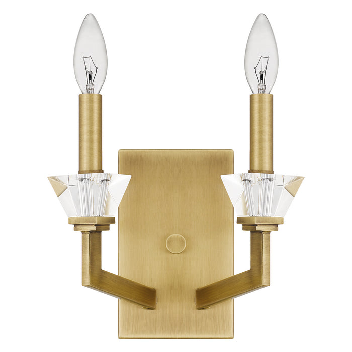 Quoizel LOT8708AB Two Light Wall Sconce, Aged Brass