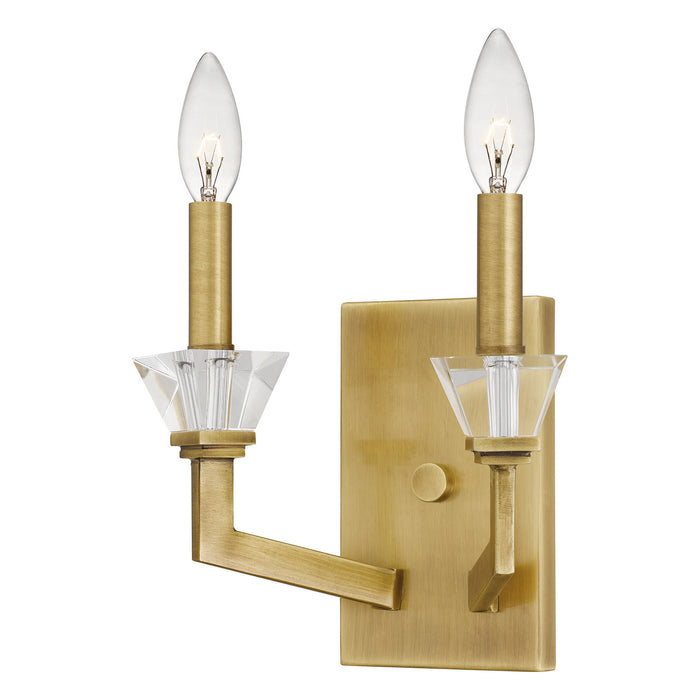 Quoizel LOT8708AB Two Light Wall Sconce, Aged Brass