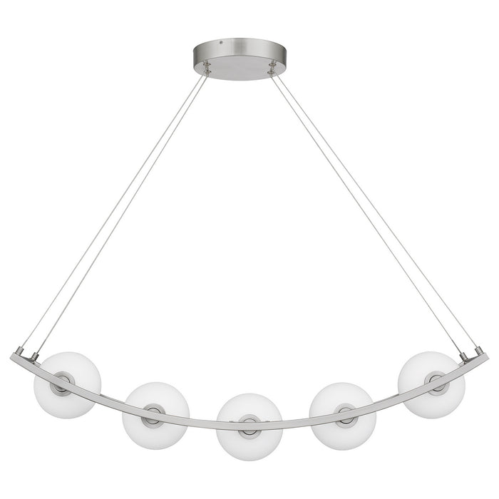Quoizel PCENZ138BN Five Light Linear Chandelier, Brushed Nickel