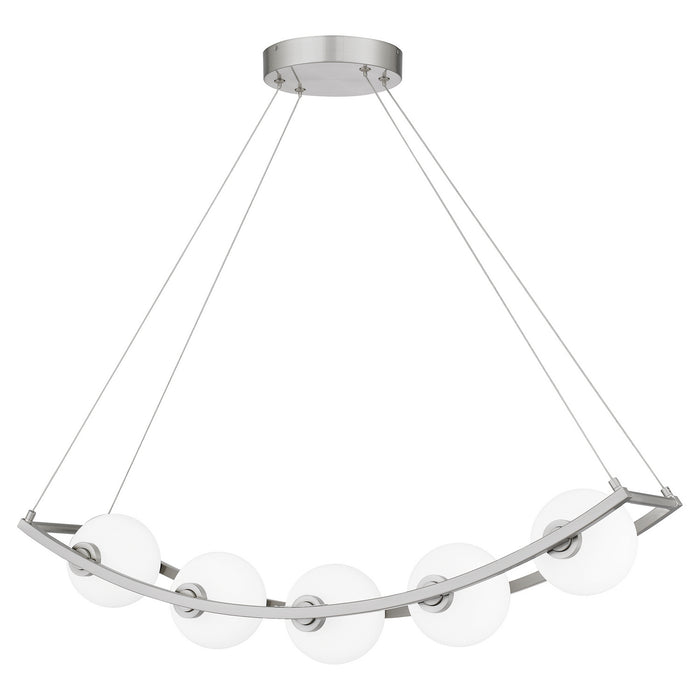 Quoizel PCENZ138BN Five Light Linear Chandelier, Brushed Nickel