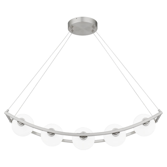 Quoizel PCENZ138BN Five Light Linear Chandelier, Brushed Nickel