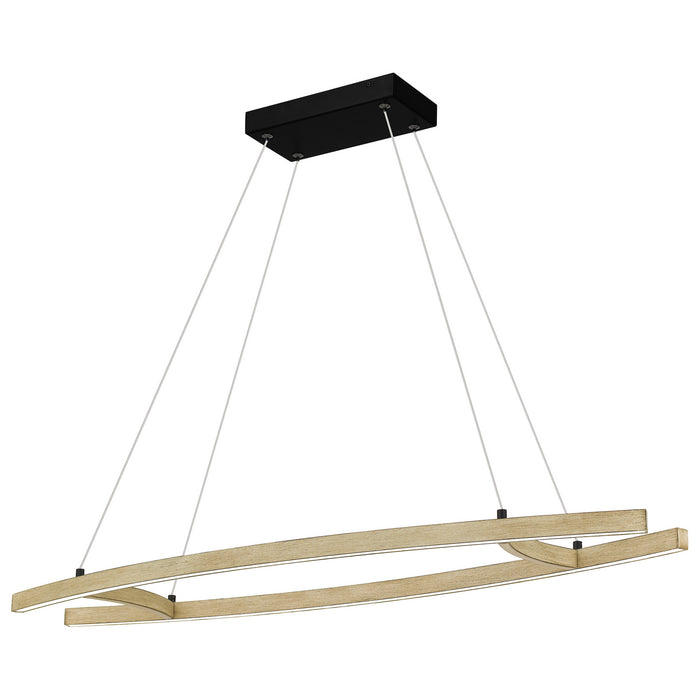Quoizel PCSMA140WA LED Linear Chandelier, Whitewashed Walnut