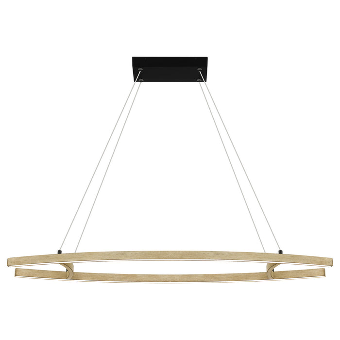 Quoizel PCSMA140WA LED Linear Chandelier, Whitewashed Walnut