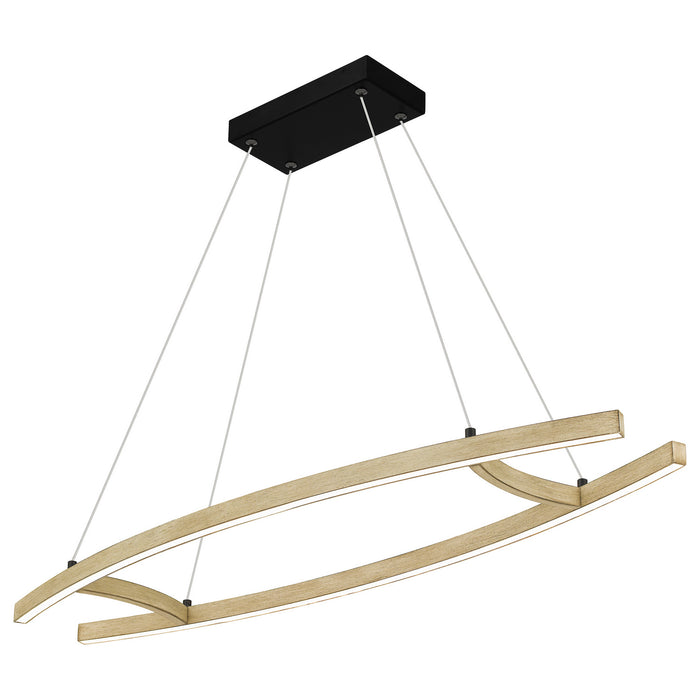 Quoizel PCSMA140WA LED Linear Chandelier, Whitewashed Walnut