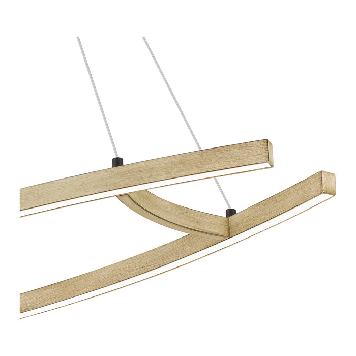 Quoizel PCSMA140WA LED Linear Chandelier, Whitewashed Walnut