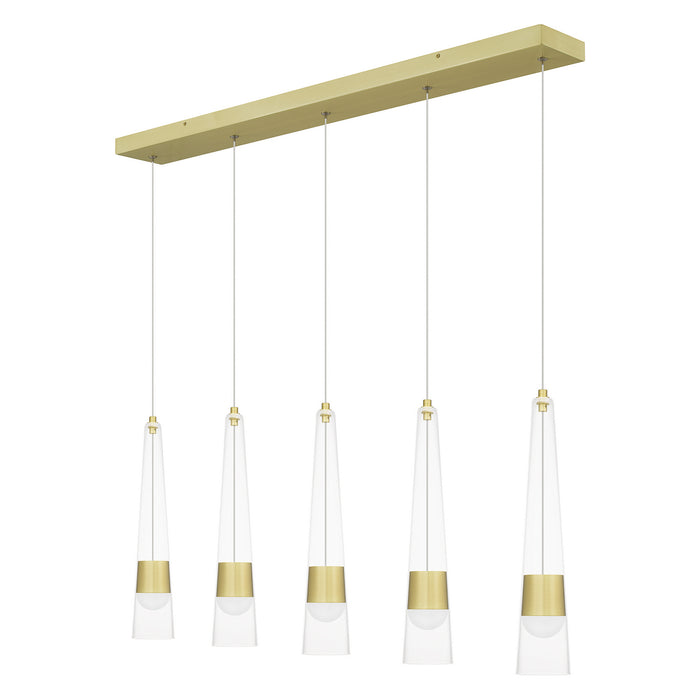 Quoizel PCZIA539SD LED Linear Chandelier, Satin Gold