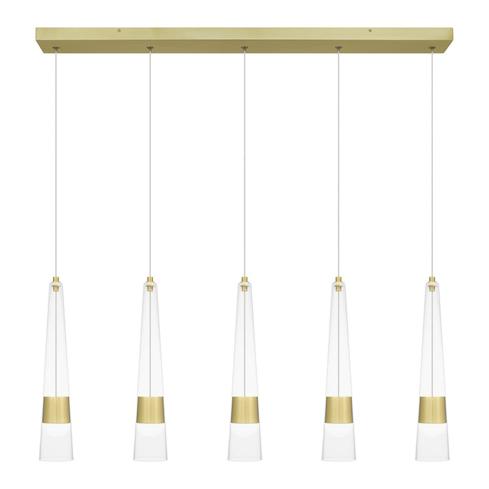 Quoizel PCZIA539SD LED Linear Chandelier, Satin Gold