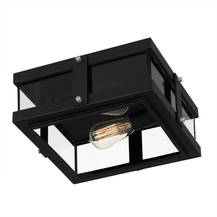 Quoizel QFL5347EK Two Light Flush Mount, Earth Black