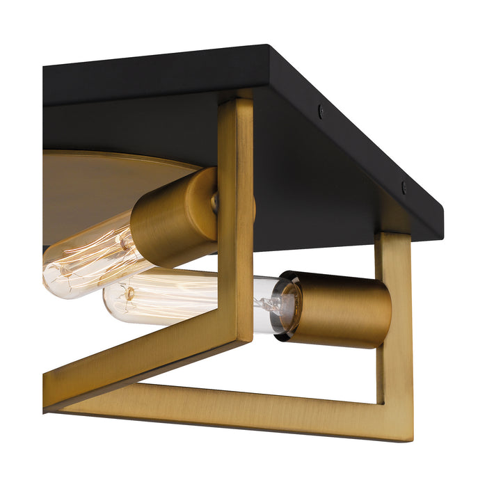 Quoizel QFL5353AB Four Light Flush Mount, Aged Brass
