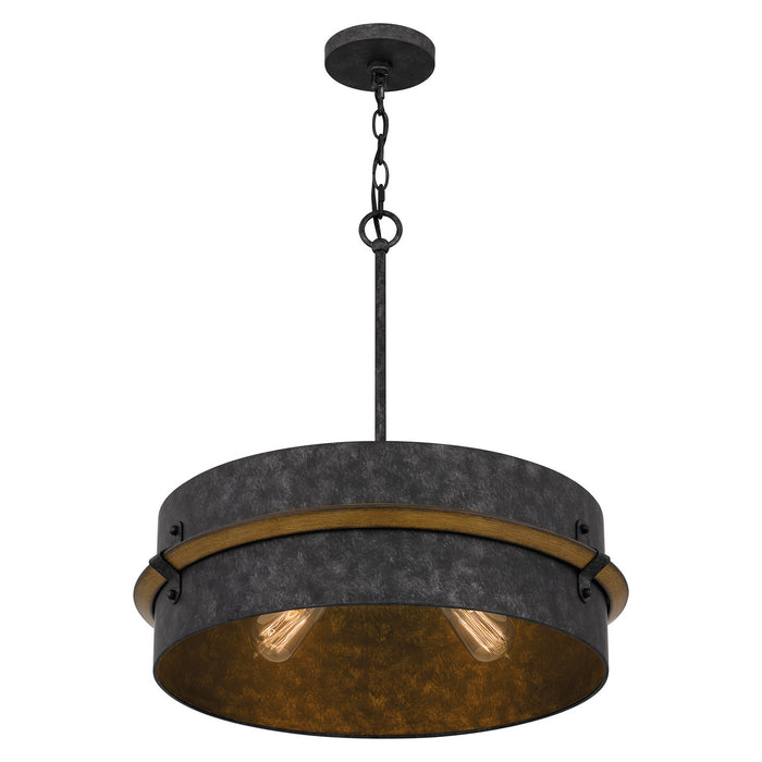 Quoizel QOP5336OK Three Light Pendant, Old Black Finish