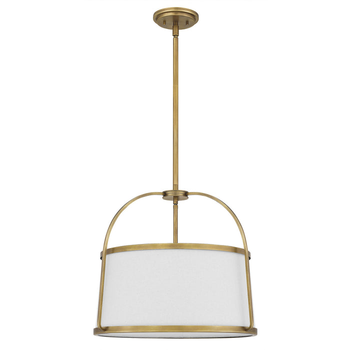 Quoizel QP5342WS Four Light Pendant, Weathered Brass