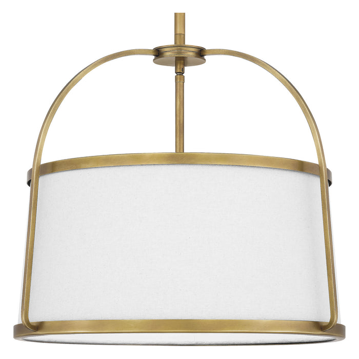 Quoizel QP5342WS Four Light Pendant, Weathered Brass