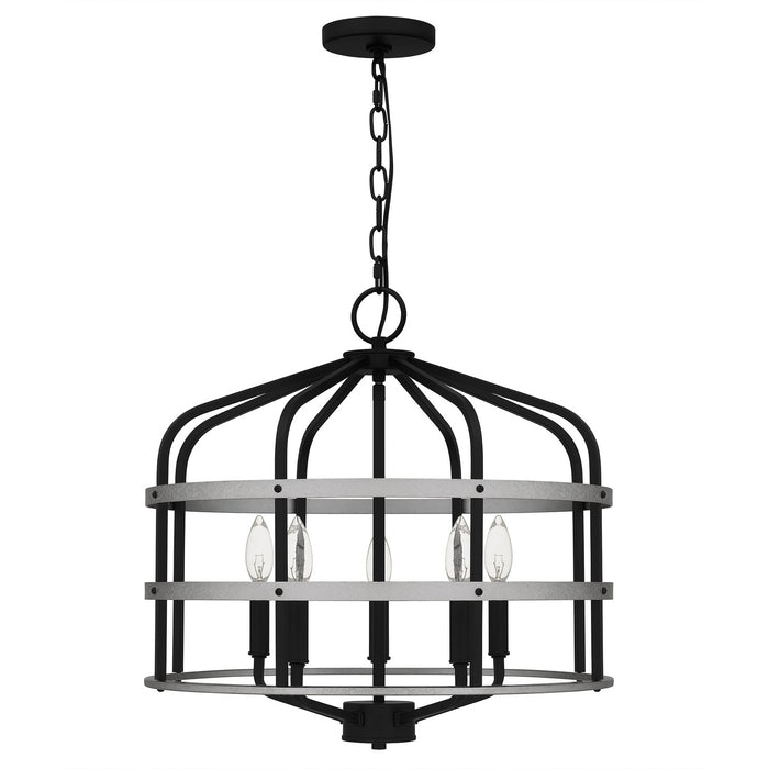 Quoizel QP5346MBK Five Light Pendant, Matte Black