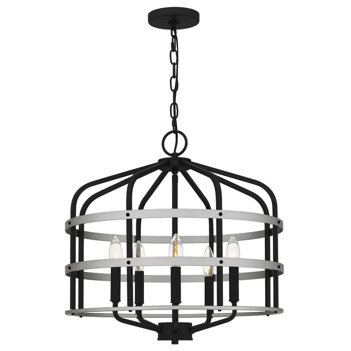 Quoizel QP5346MBK Five Light Pendant, Matte Black