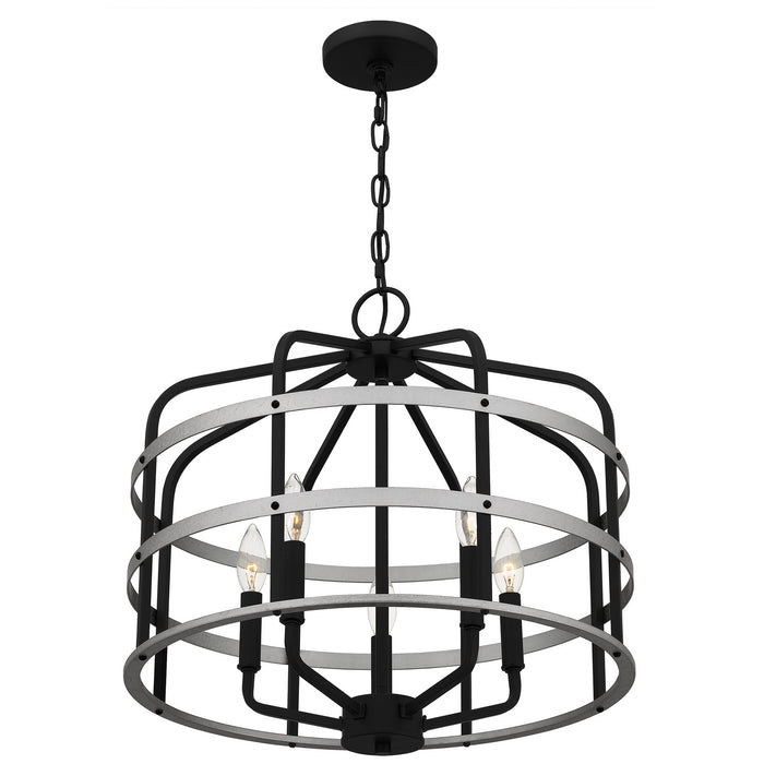 Quoizel QP5346MBK Five Light Pendant, Matte Black
