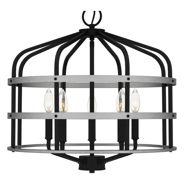 Quoizel QP5346MBK Five Light Pendant, Matte Black